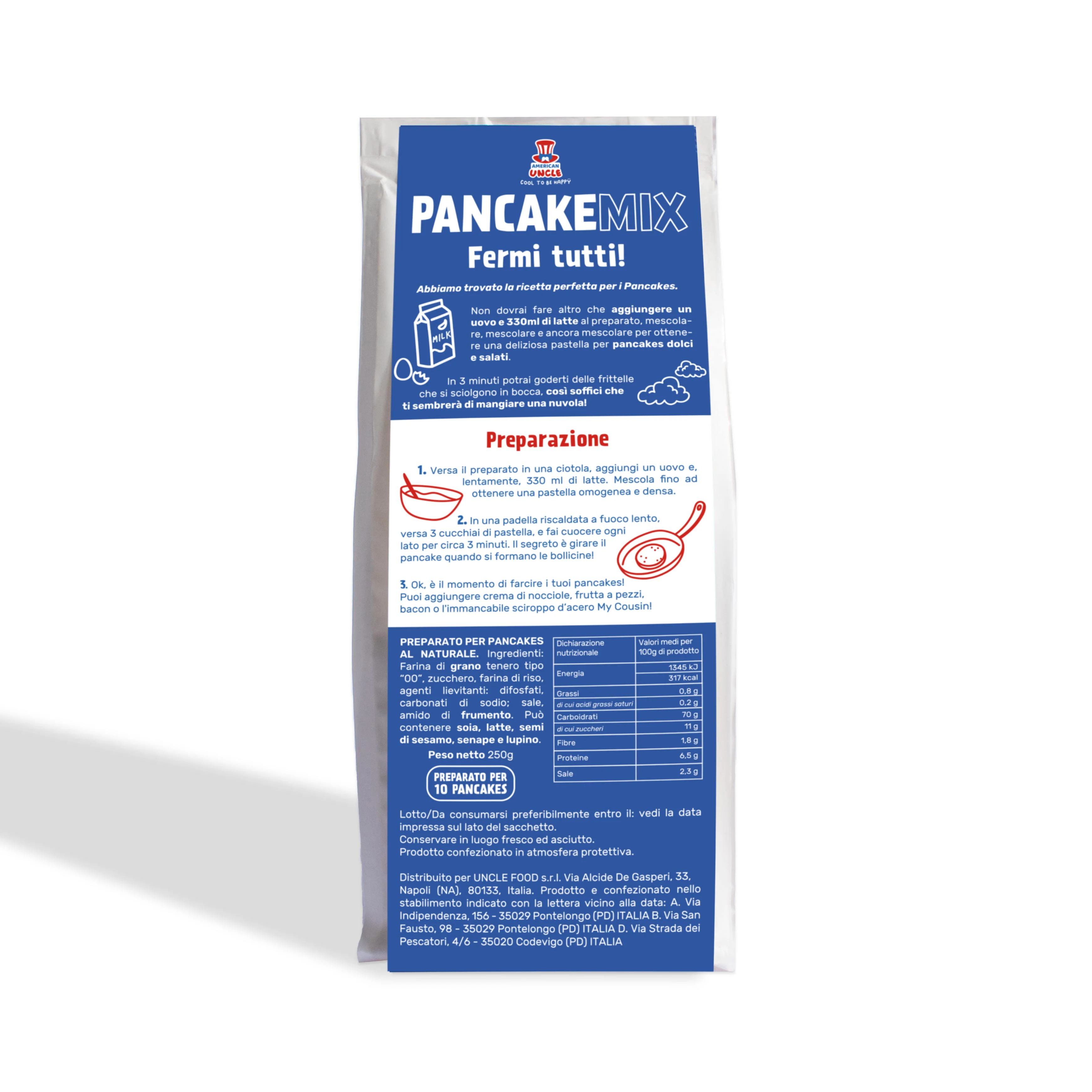 American Uncle Preparato per Pancakes, preparato per 10 pancakes da 250g - Image 2