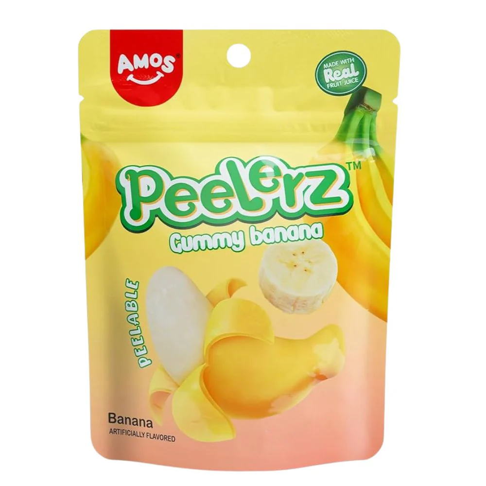 Amos Peelerz Gummy Banana, caramelle gommose al gusto di banana da 65g