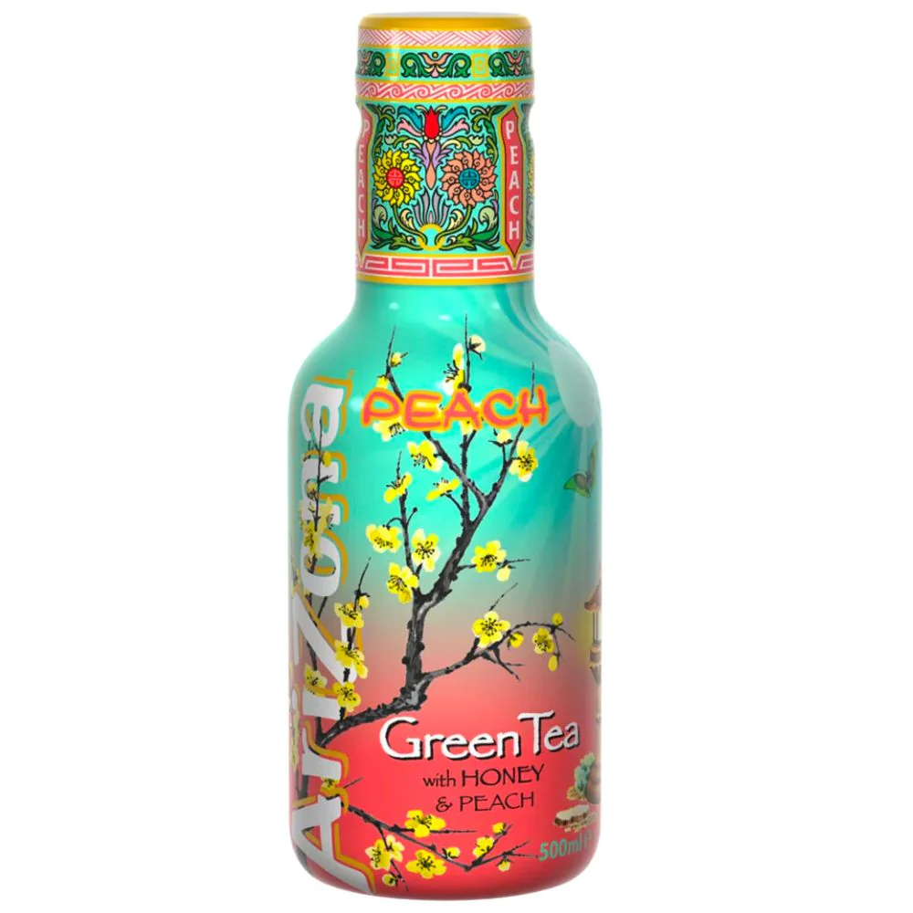 Arizona Green Tea Peach, tè verde alla pesca da 500ml