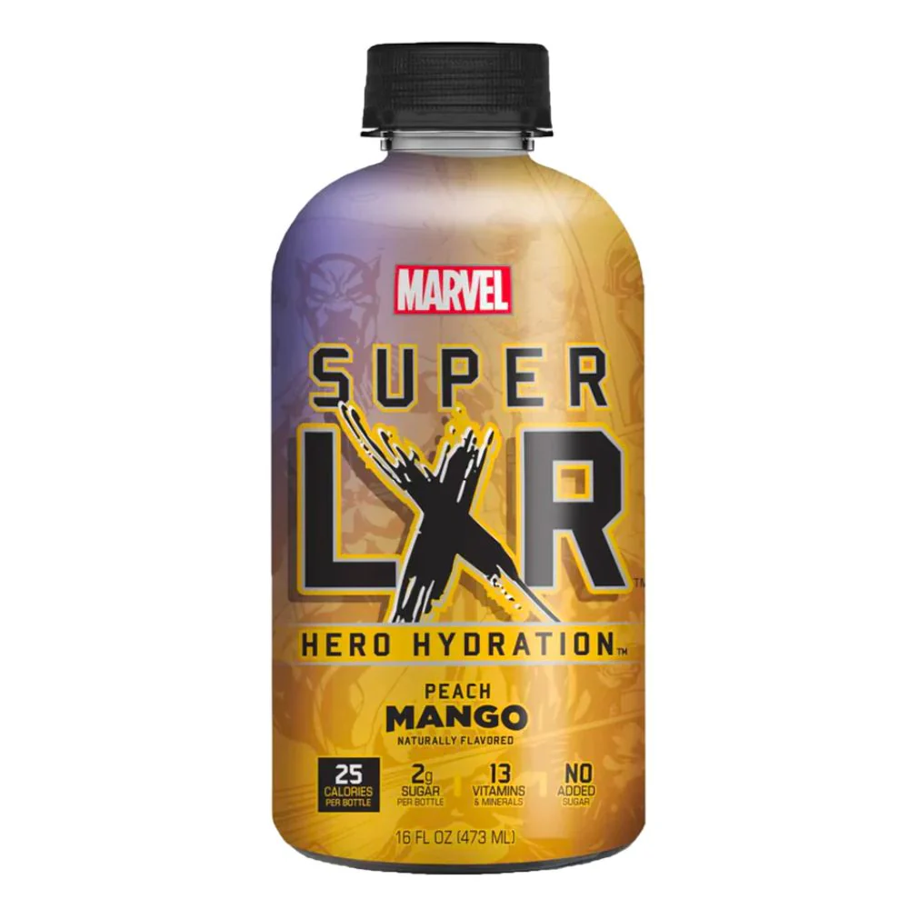 AriZona x Marvel Super LXR Hero Peach Mango, energy drink al gusto di pesca e mango da 473ml