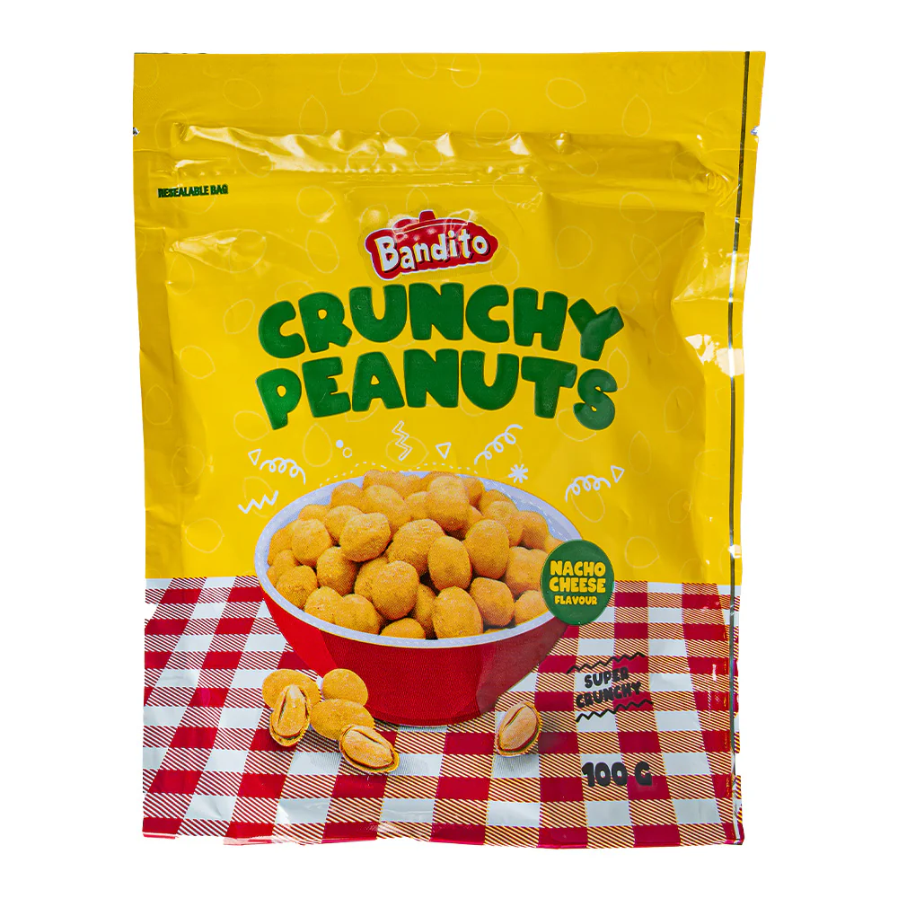Bandito Crunchy Peanut Nacho Cheese, arachidi tostate al gusto di formaggio da 100g
