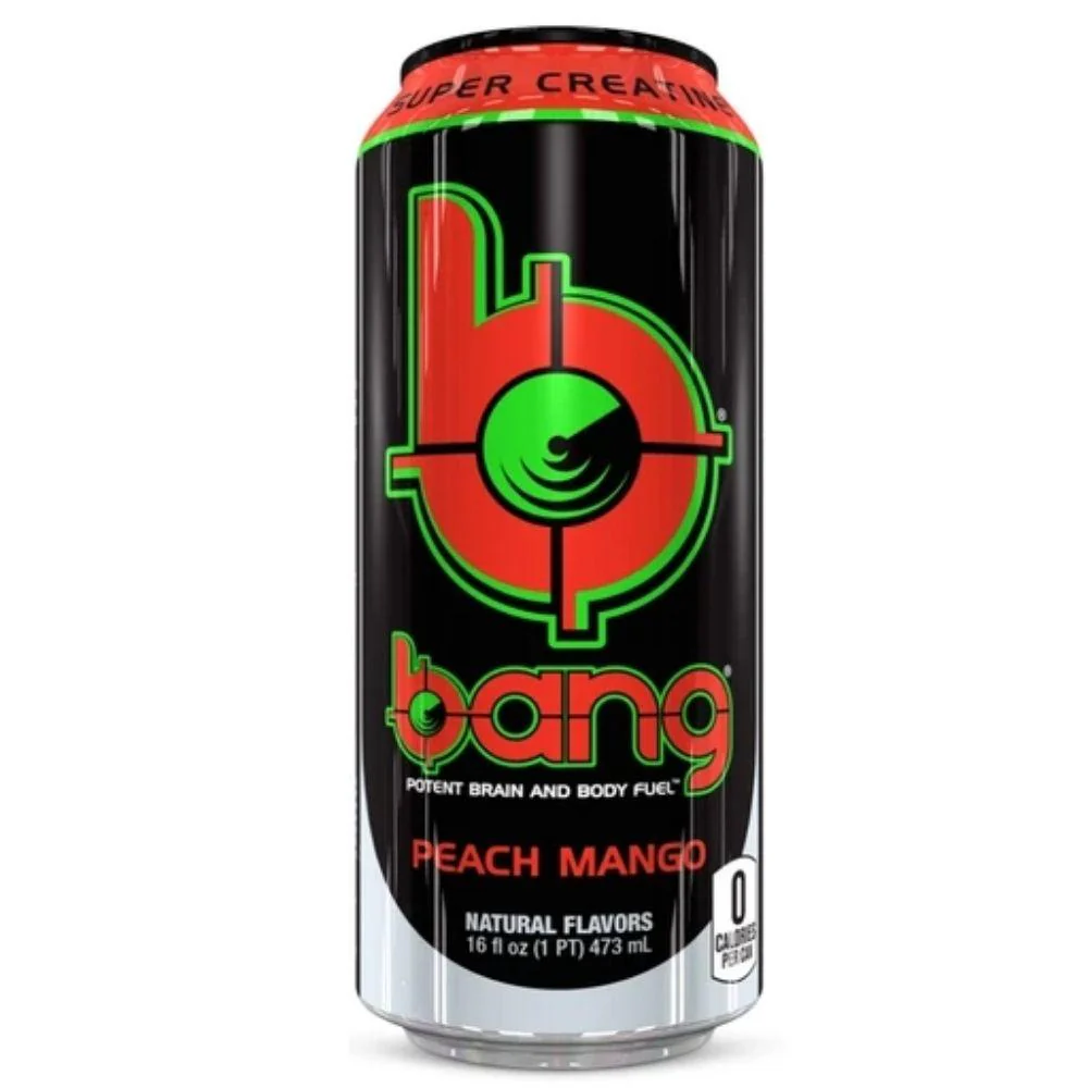Bang Peach Mango, energy drink al gusto di pesca e mango da 500ml