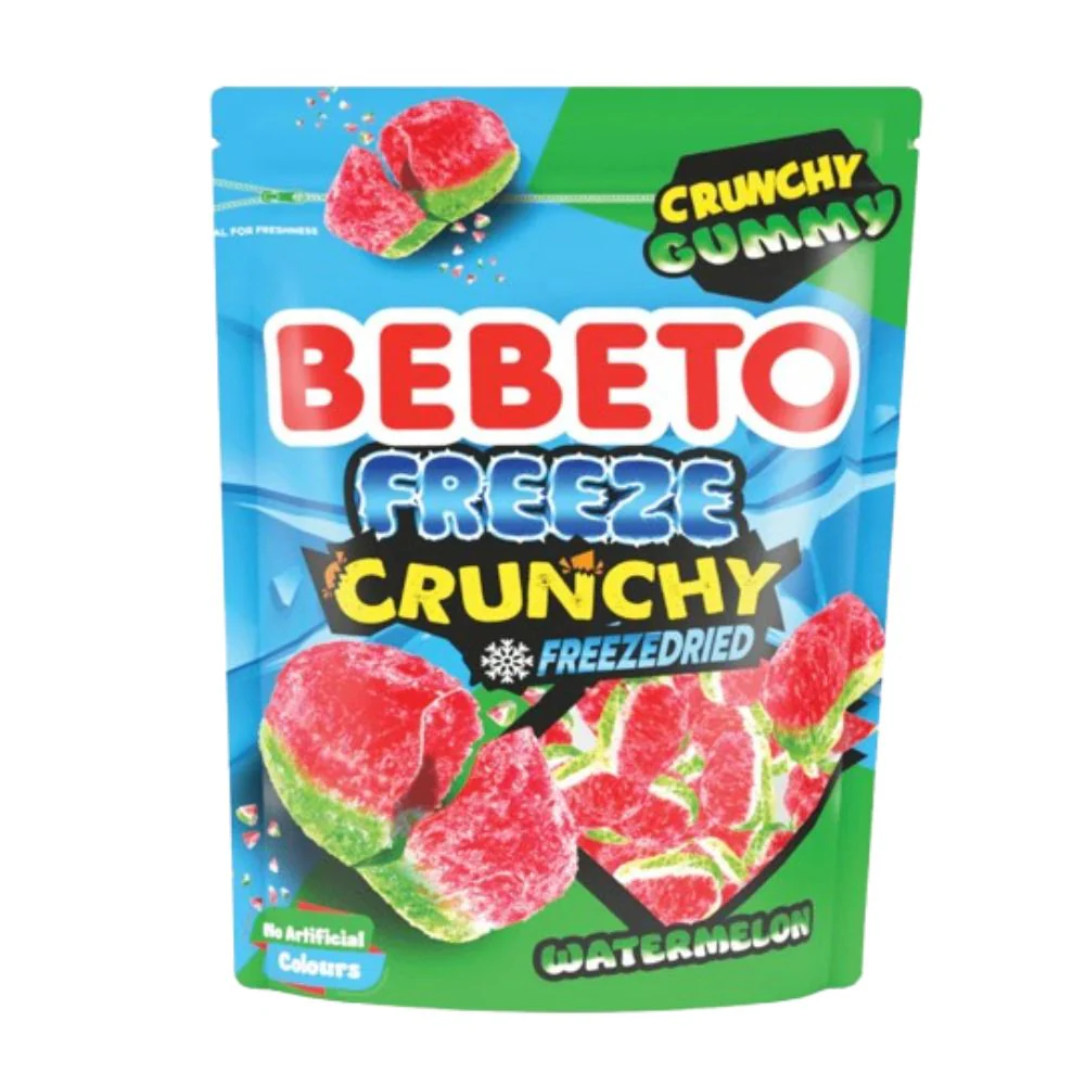 Bebeto Watermelon Freeze Crunchy Gummy, caramelle liofilizzate al gusto anguria da 35g