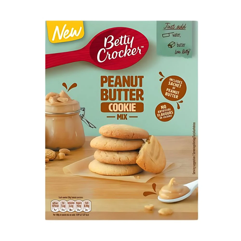 Betty Crocker Peanut Butter Cookie Mix, preparato per biscotti al gusto di arachidi da 310g