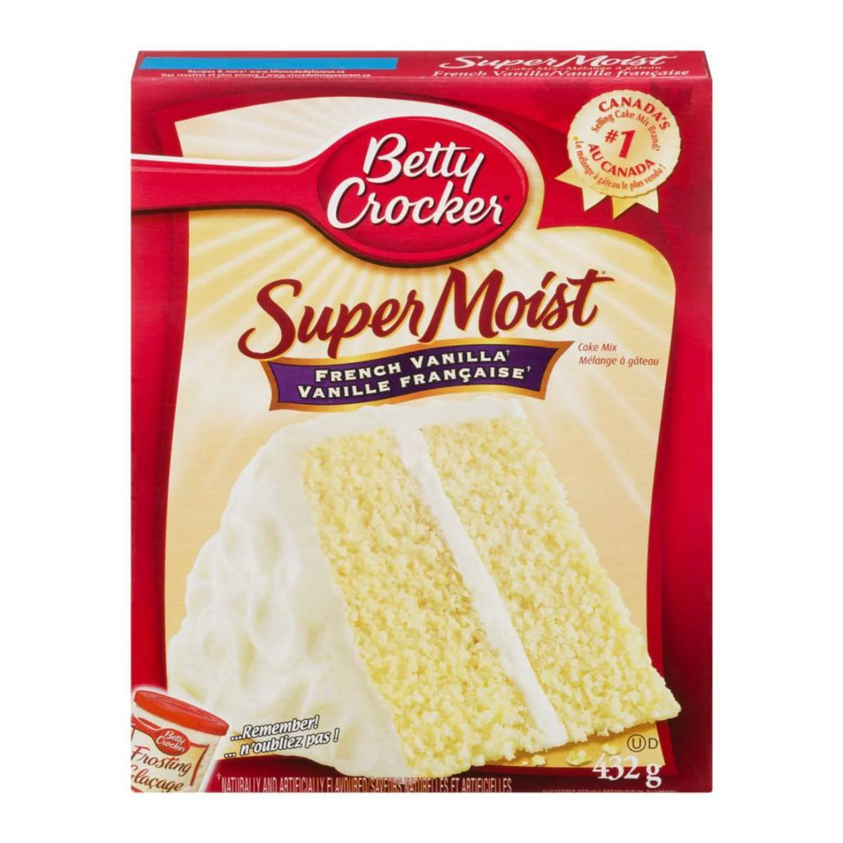 Betty Crocker Super Moist French Vanilla Cake mix, preparato per torta umida alla vaniglia da 432g