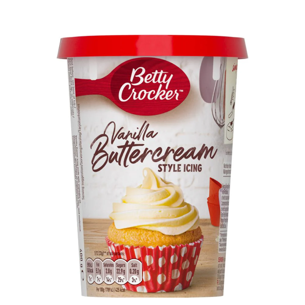 Betty Crocker Vanilla Buttercream Icing, frosting alla vaniglia da 400g