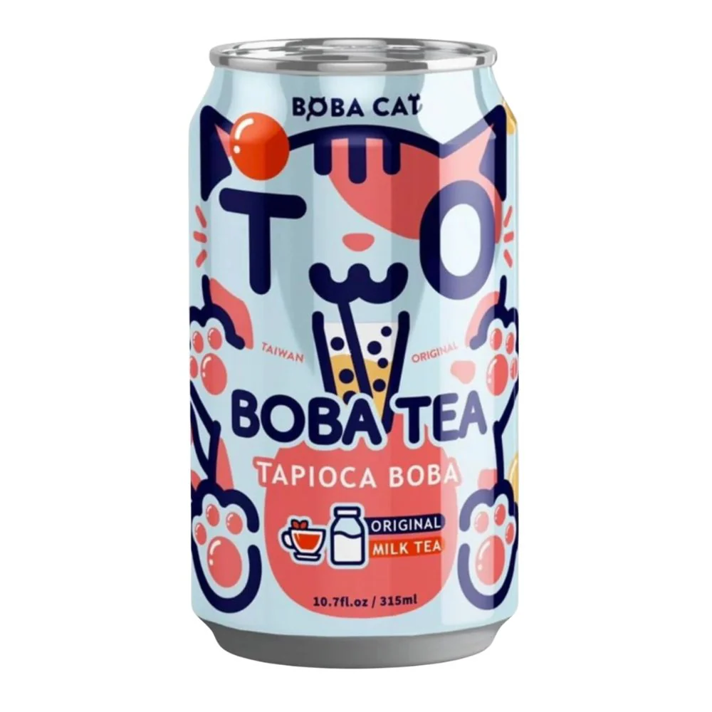 Boba Cat Boba Tea Original Milk Tea, bubble tea con tè al latte da 315ml