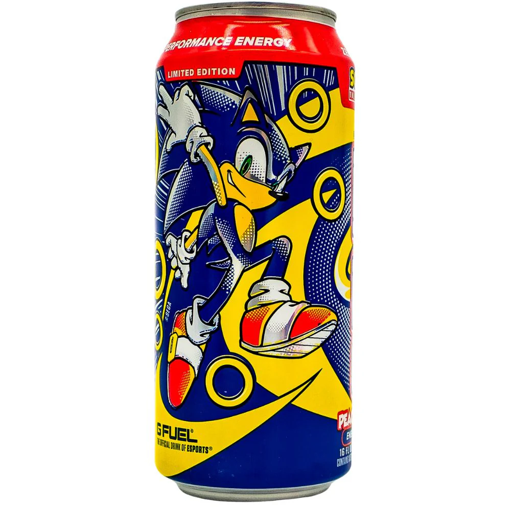GFuel Sonic Zero Sugar Peach, energy drink al gusto pesca da 473ml