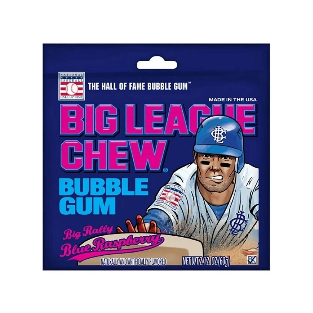 Big League Blue Raspberry, chewing gum filanti al mirtillo da 60g