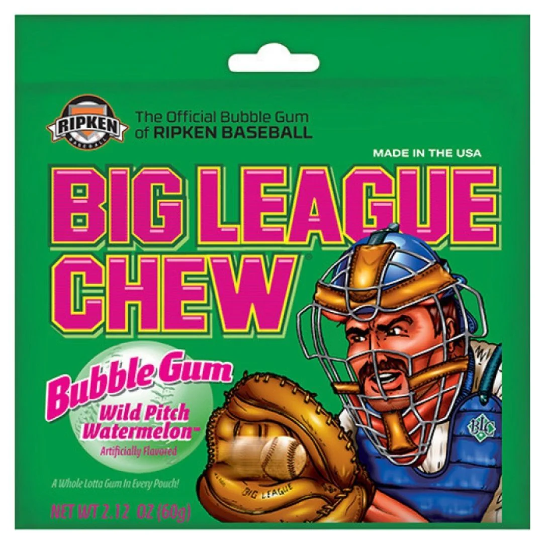 Big League Chew Bubble Gum Wild Pitch Watermelon, chewing gum filanti all'anguria da 60g
