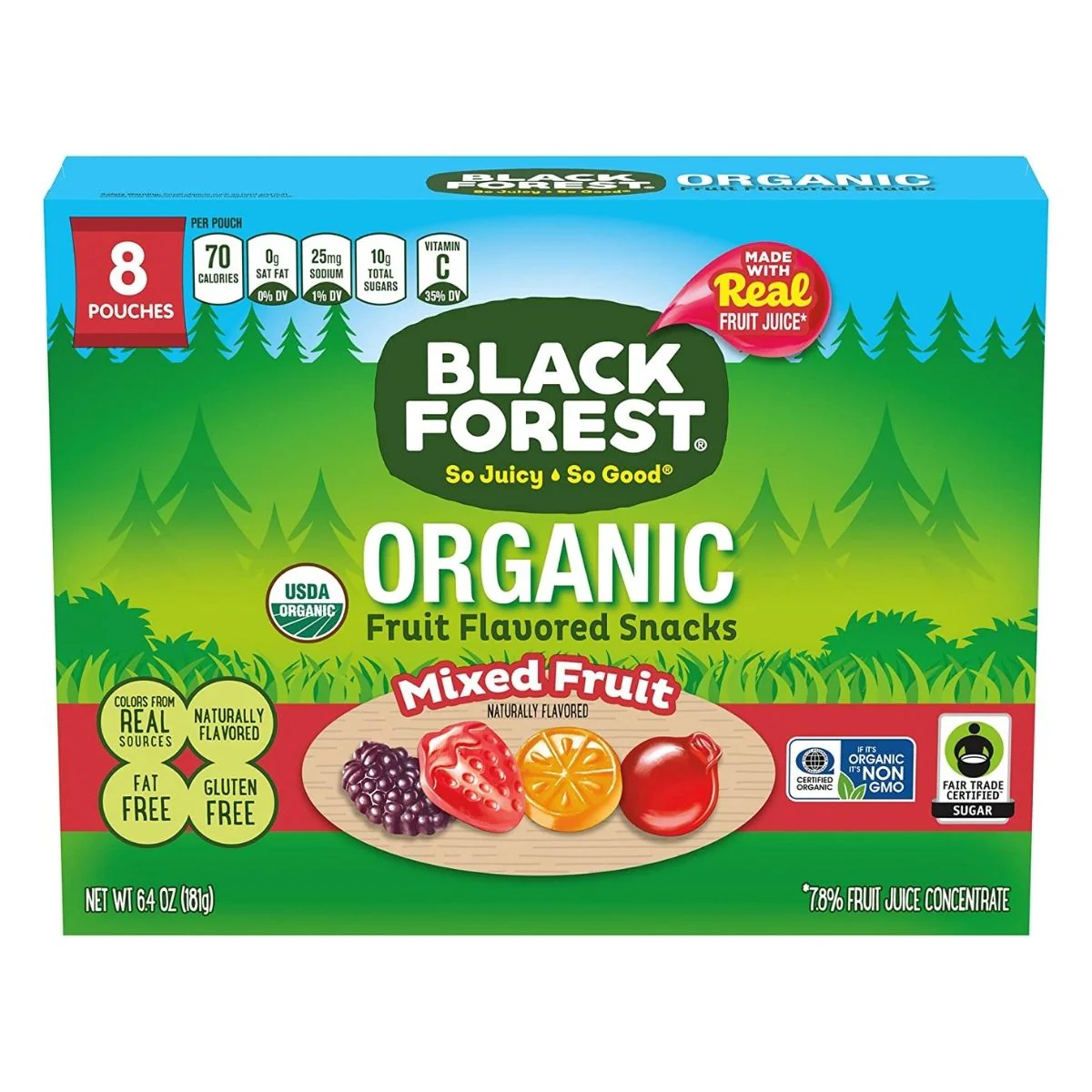 Black Forrest Organic Mixed Fruit, caramelle alla frutta da 181g
