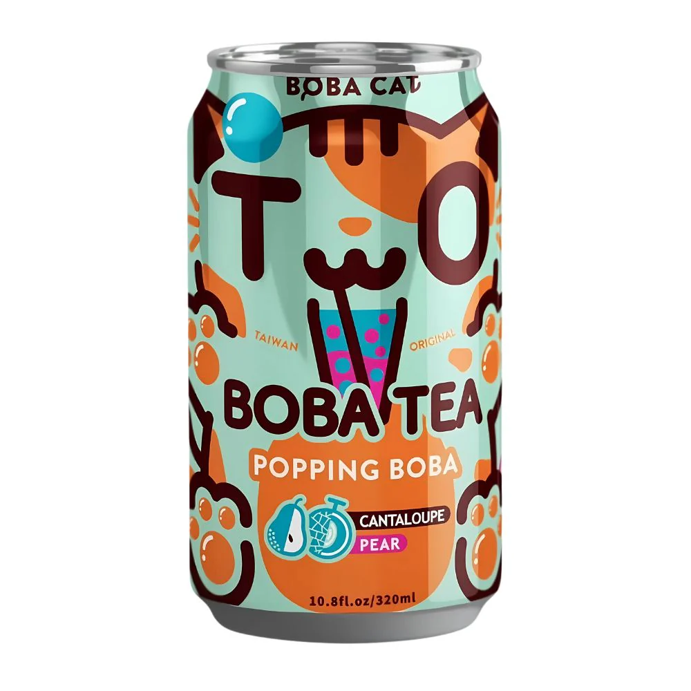 Boba Cat Cantaloupe and Pear, bubble tea melone cantalupo e pera da 320ml