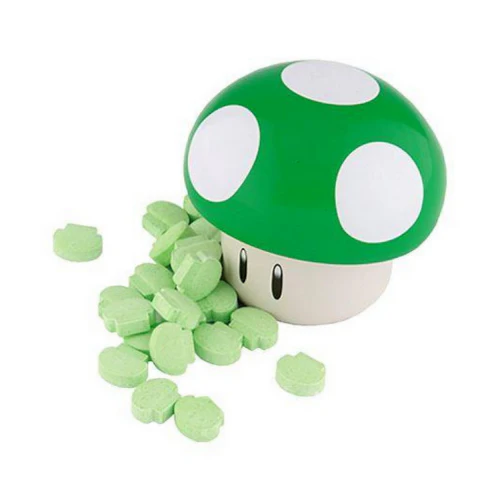 Boston America Super Mario Mushroom Sours, confezione di caramelle alla frutta nel formato fungo di Super Mario da 17g