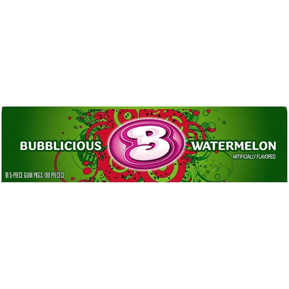 Bubblicious Watermelon, chewing gum X5 all'anguria da 42g