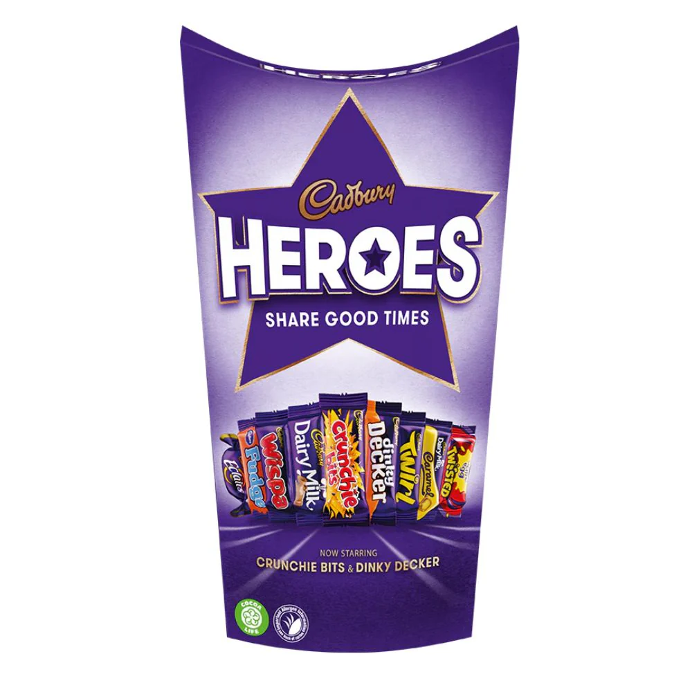 Cadbury Heroes, assortimento di cioccolatini e toffee da 290g