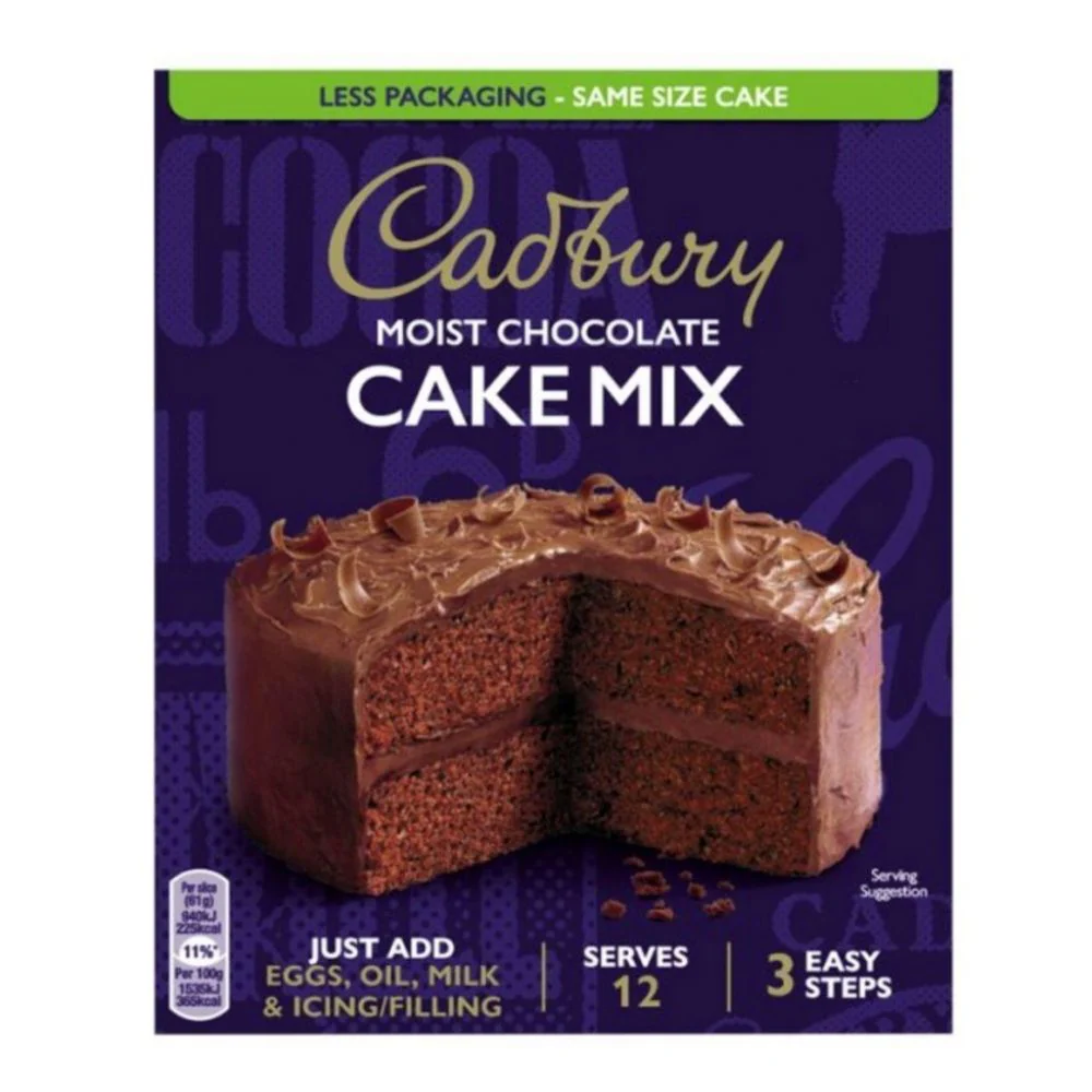 Cadbury Moist Chocolate Cake Mix, preparato per torte al cioccolato da 400g