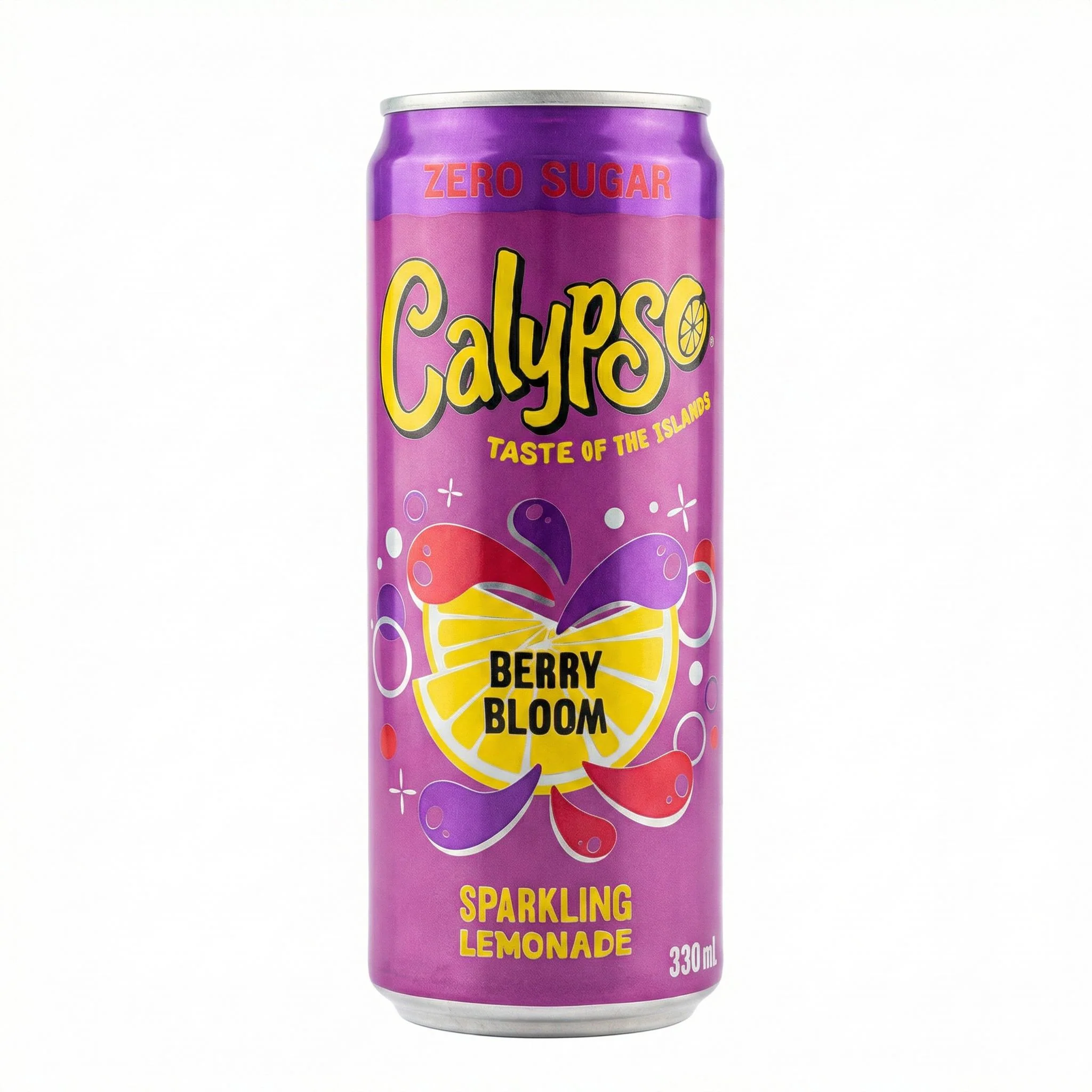 Calypso Berry Bloom Sparkling Lemonade, bevanda gassata al gusto di frutti di bosco e fiori di sambuco da 330ml