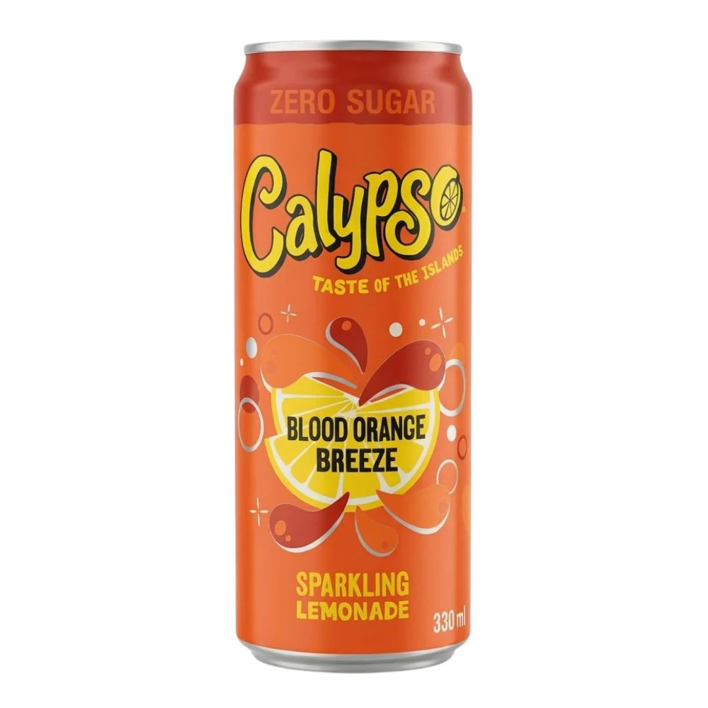 Calypso Blood Orange Breeze Sparkling Lemonade, bevanda al gusto di di arancia rossa e zenzero da 330ml