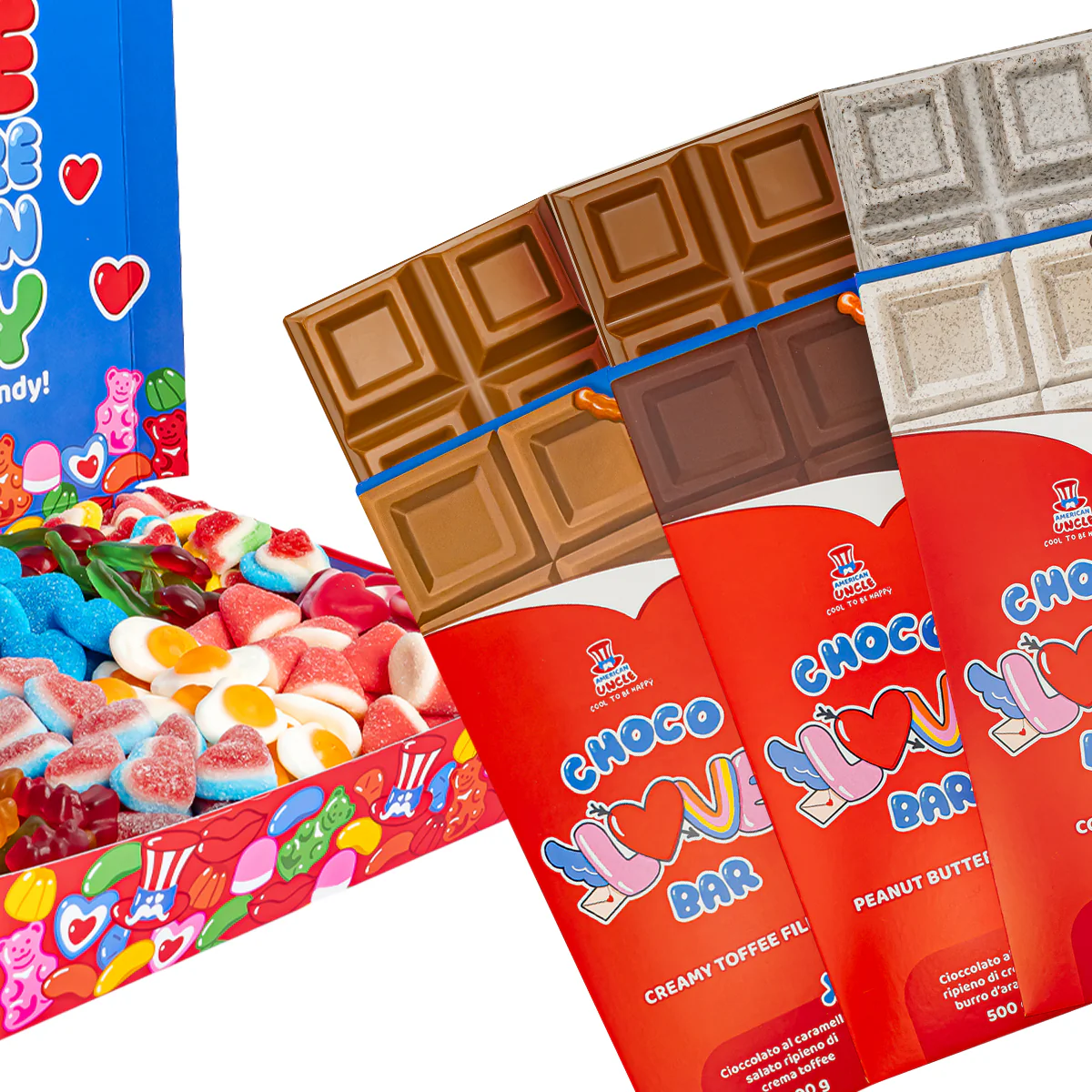 Candy Love Box + 3 XL Choco Love Bar