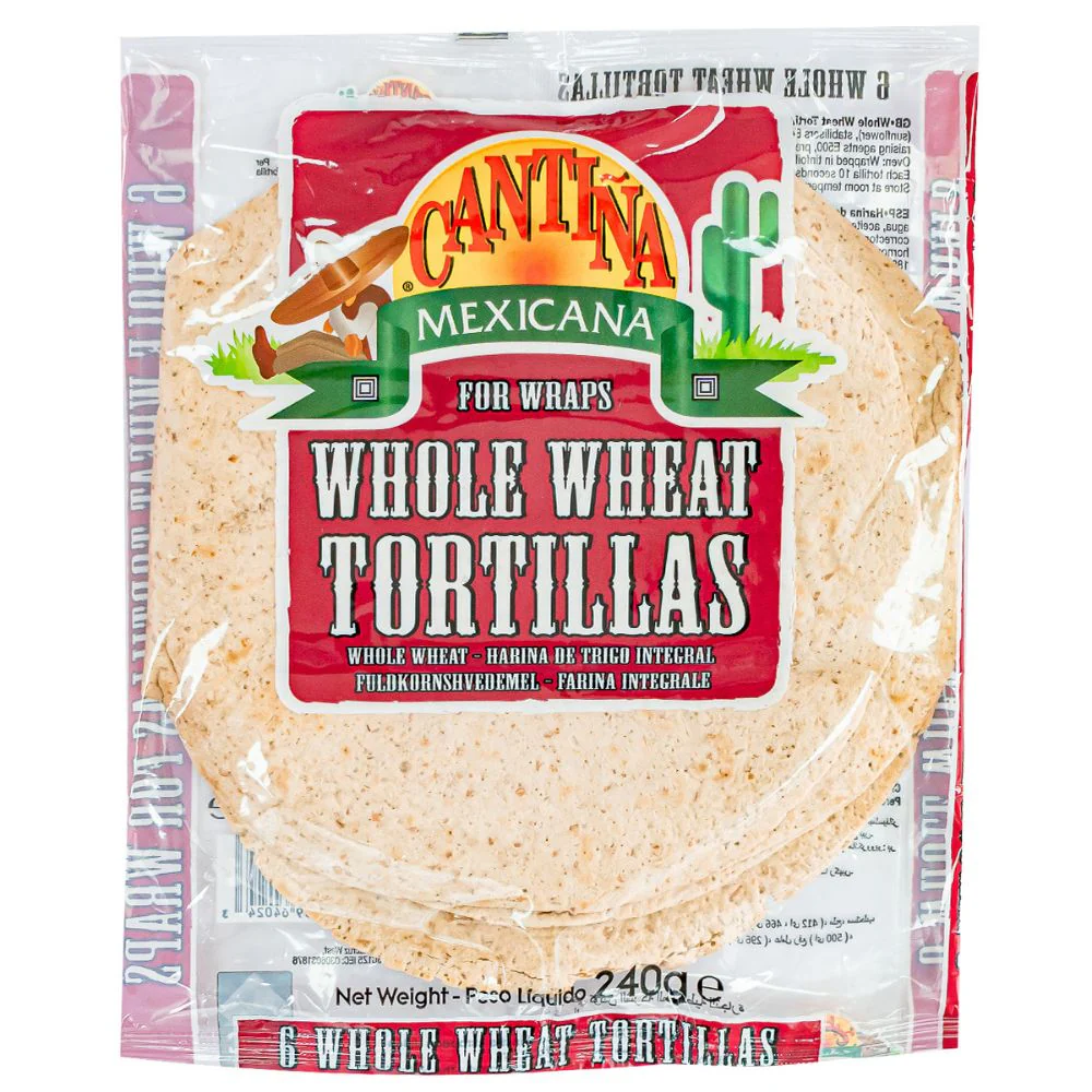 Cantina Mexicana Whole Wheat Tortillas, 6 tortillas integrali da 240g