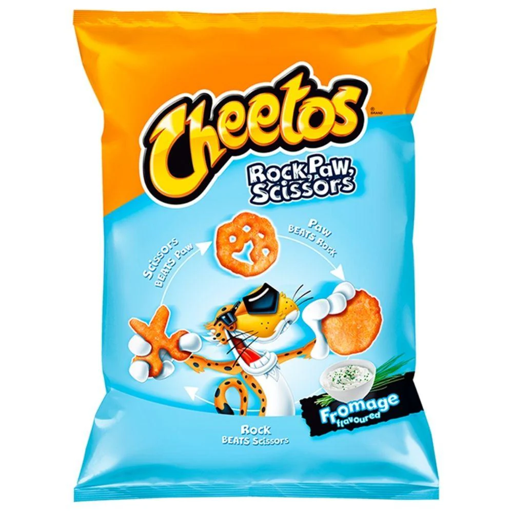 Cheetos Rock, Paw, Scissors Cheese, patatine al formaggio da 85g