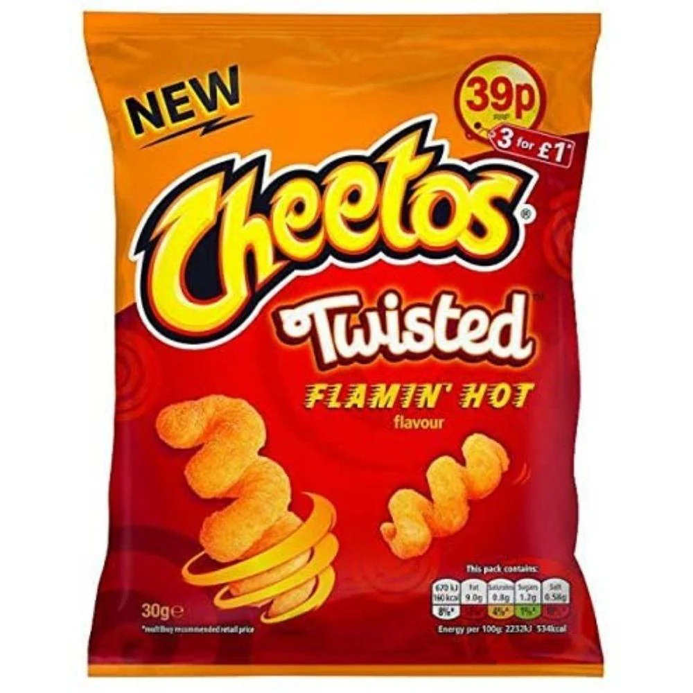Cheetos Twist Flamin Hot, patatine al formaggio piccante da 30g