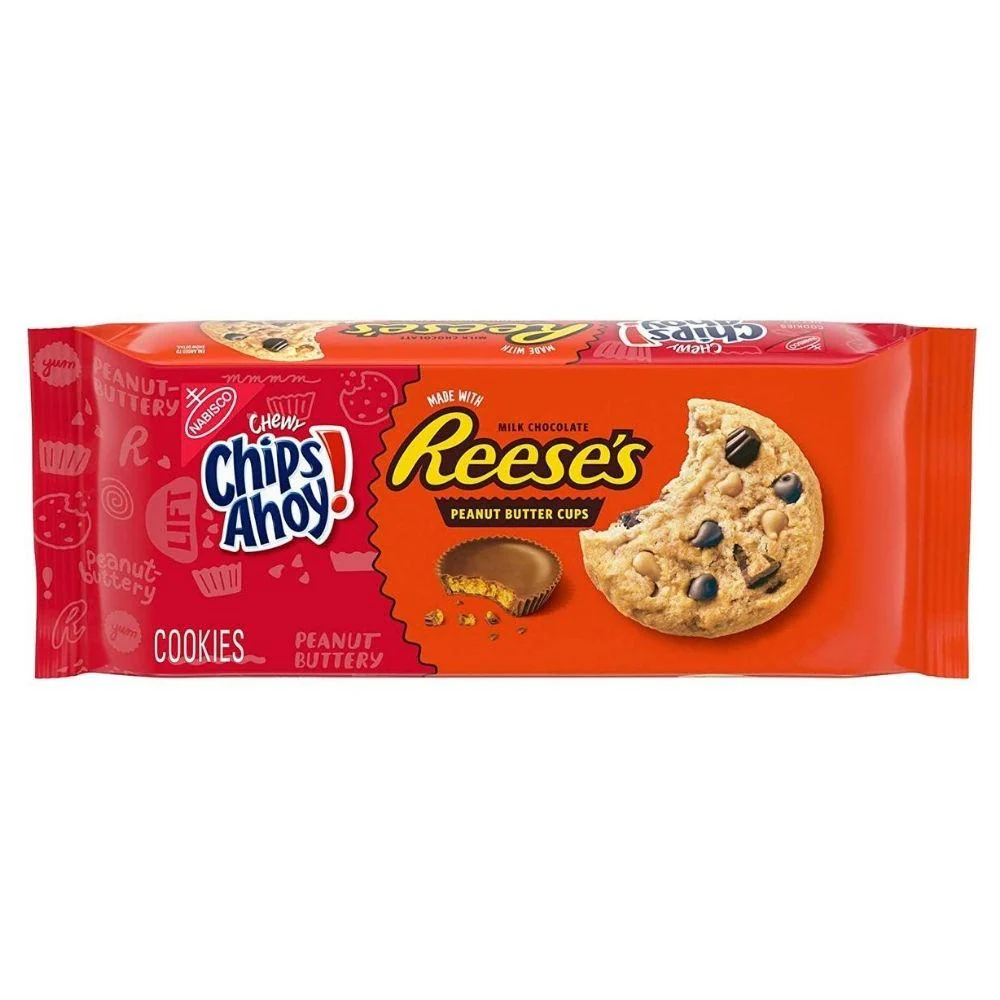 Chips Ahoy Reese's Peanut Butter Cup Cookies, biscotti Reese's al burro d'arachidi da 269g