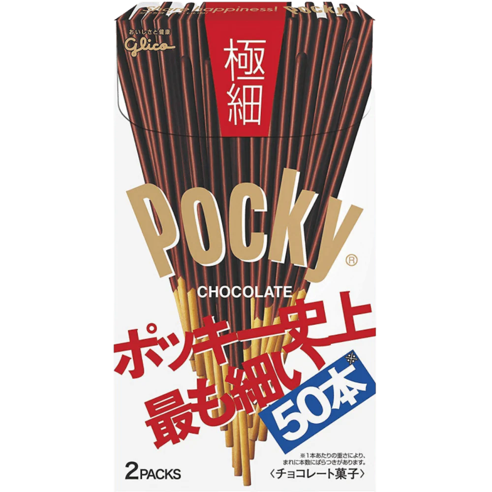 Chocolate Pocky Double Pack, biscotti al cacao ricoperti di cioccolato da 75g