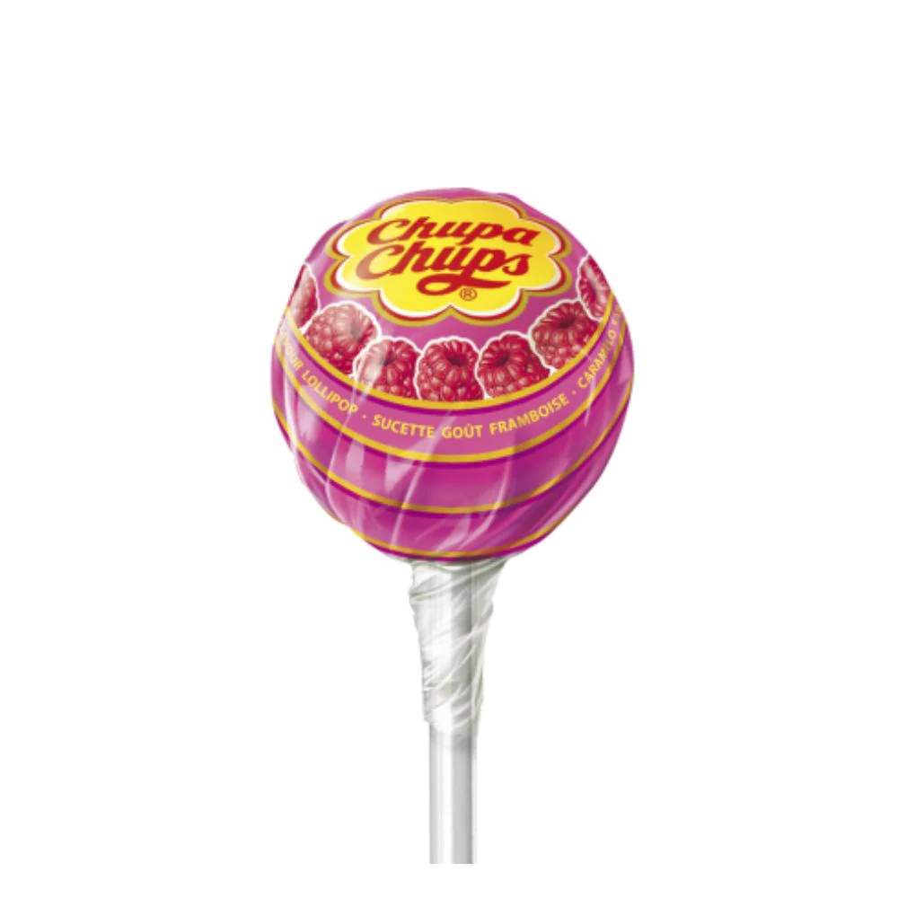 Chupa Chups Lampone, lecca lecca al gusto di lampone da 12g