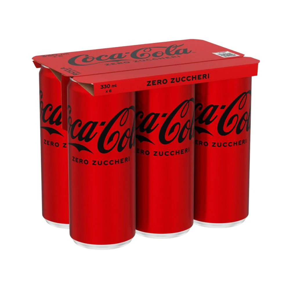Coca-Cola Zero Zuccheri, 6 lattine di Coca-Cola analcolica senza zuccheri da 330ml