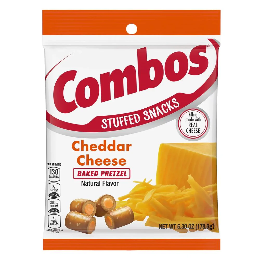 Combos Cheddar Cheese Pretzel Big Pack, pretzel al cheddar nel formato maxi