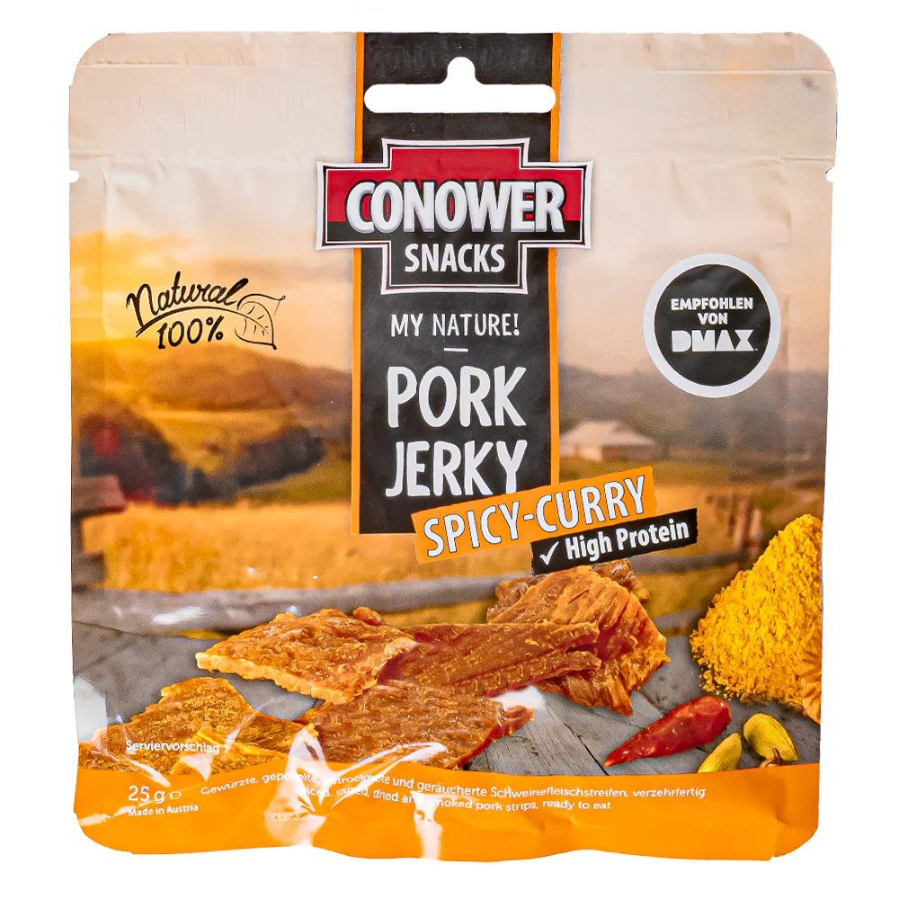 Conower Pork Spicy Curry, carne di maiale essiccata da 25g