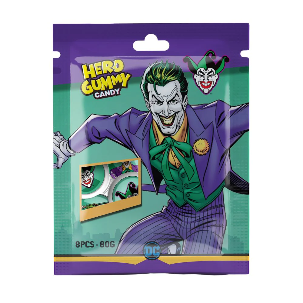 Hero Gummy Candy Joker, caramelle gommose con ripieno al gusto di anguria e uva da 80g