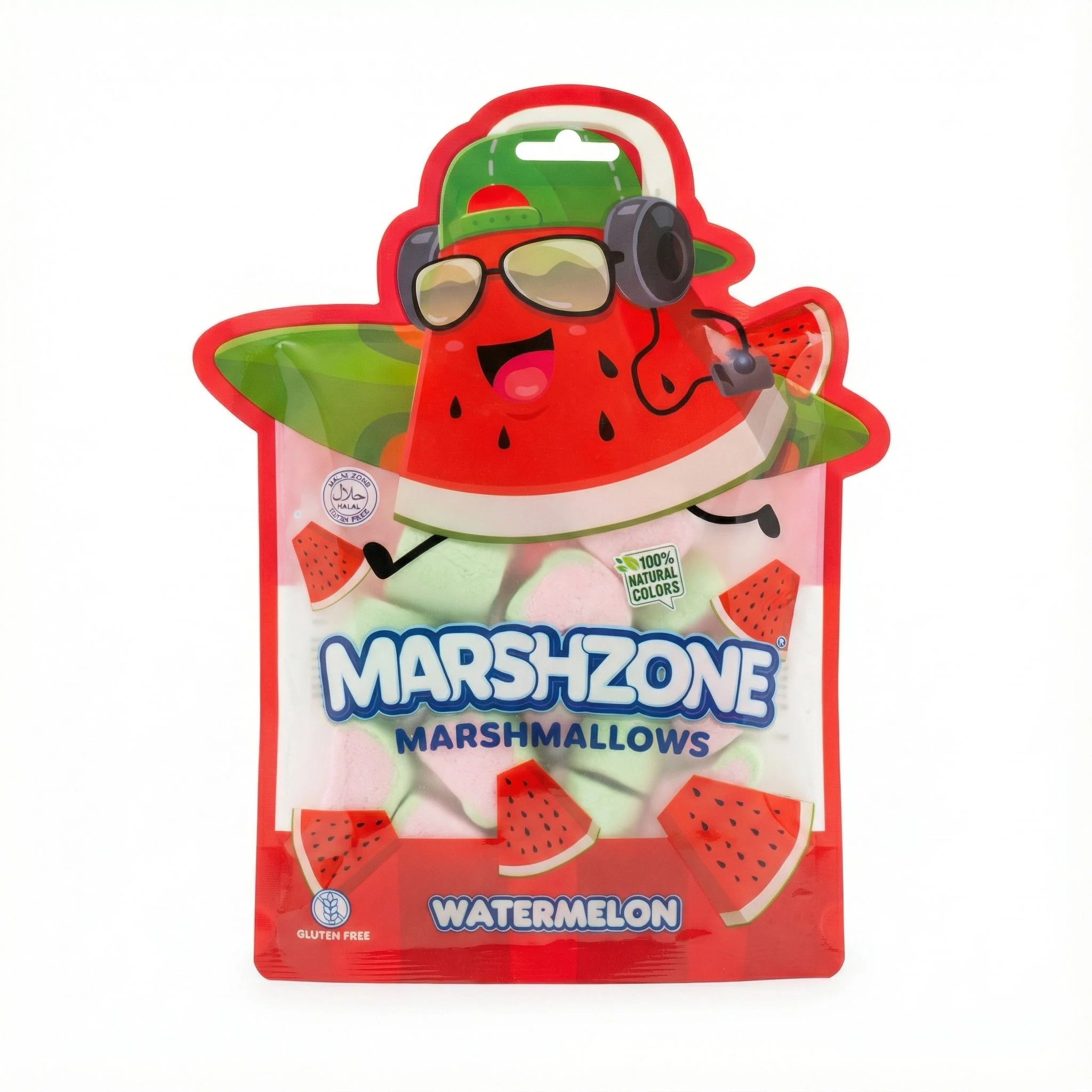 Displaybox Marshzone Marshmallow Watermelon, marshmallow al gusto di anguria da 65g