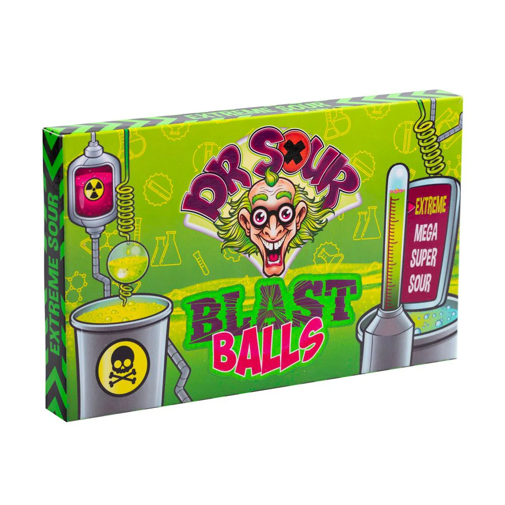Dr. Sour Blast Balls, caramelle super aspre alla frutta da 90g