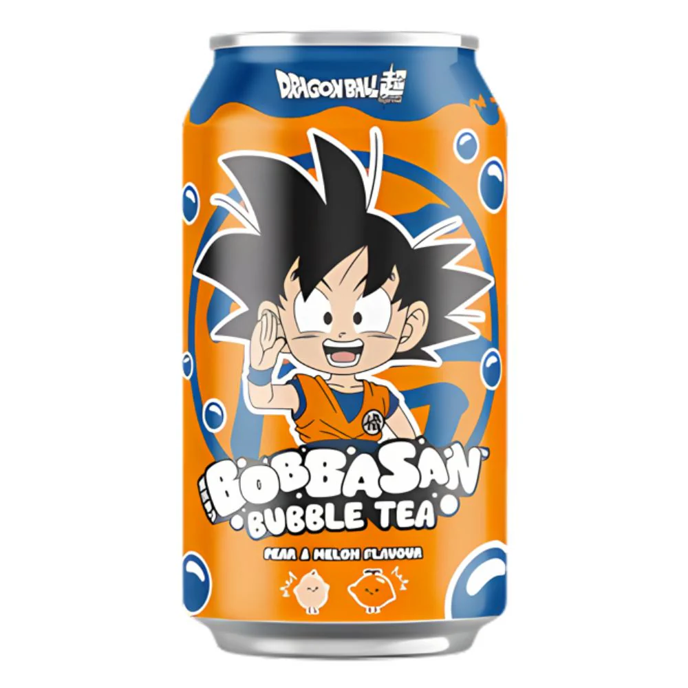 Dragon Ball Super Bobbasan Ultra Ice Tea Pear & Melon Goku, bubble tea al gusto di pera e melone da 320ml