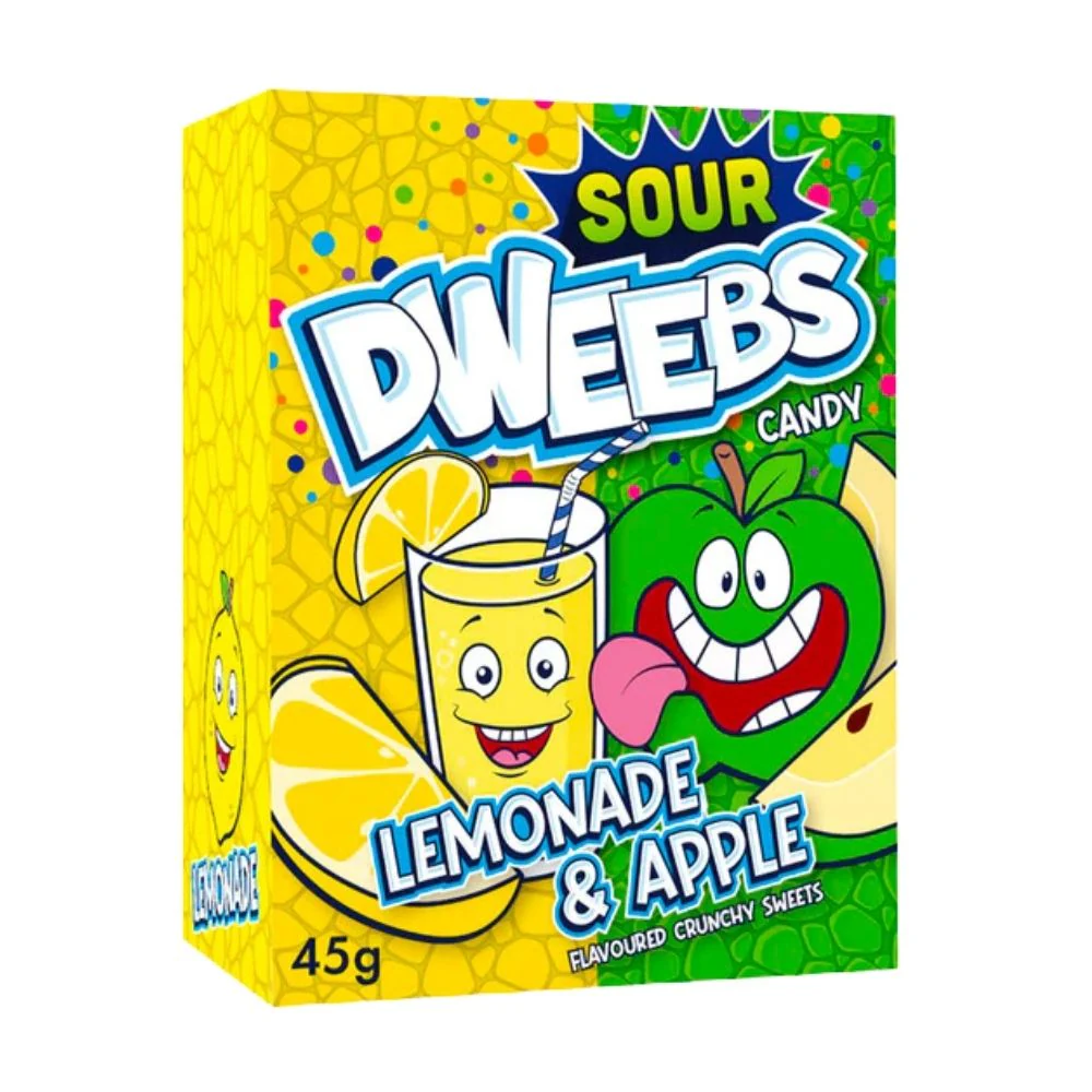 Dweebs Sour Candy Lemonade&Apple, caramelle aspre al gusto di limonata e mela da 45g