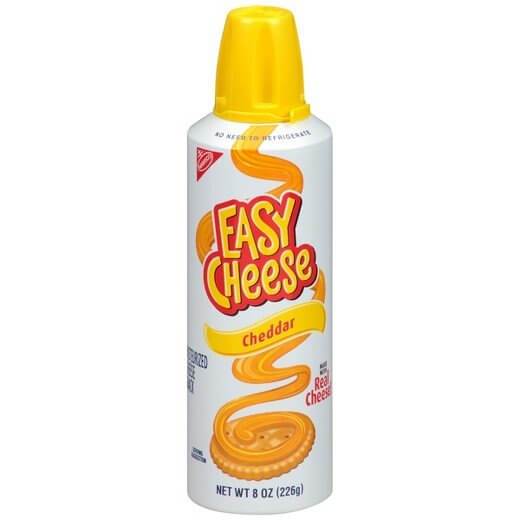 Easy Cheese Cheddar, condimento spray al formaggio cheddar da 226g