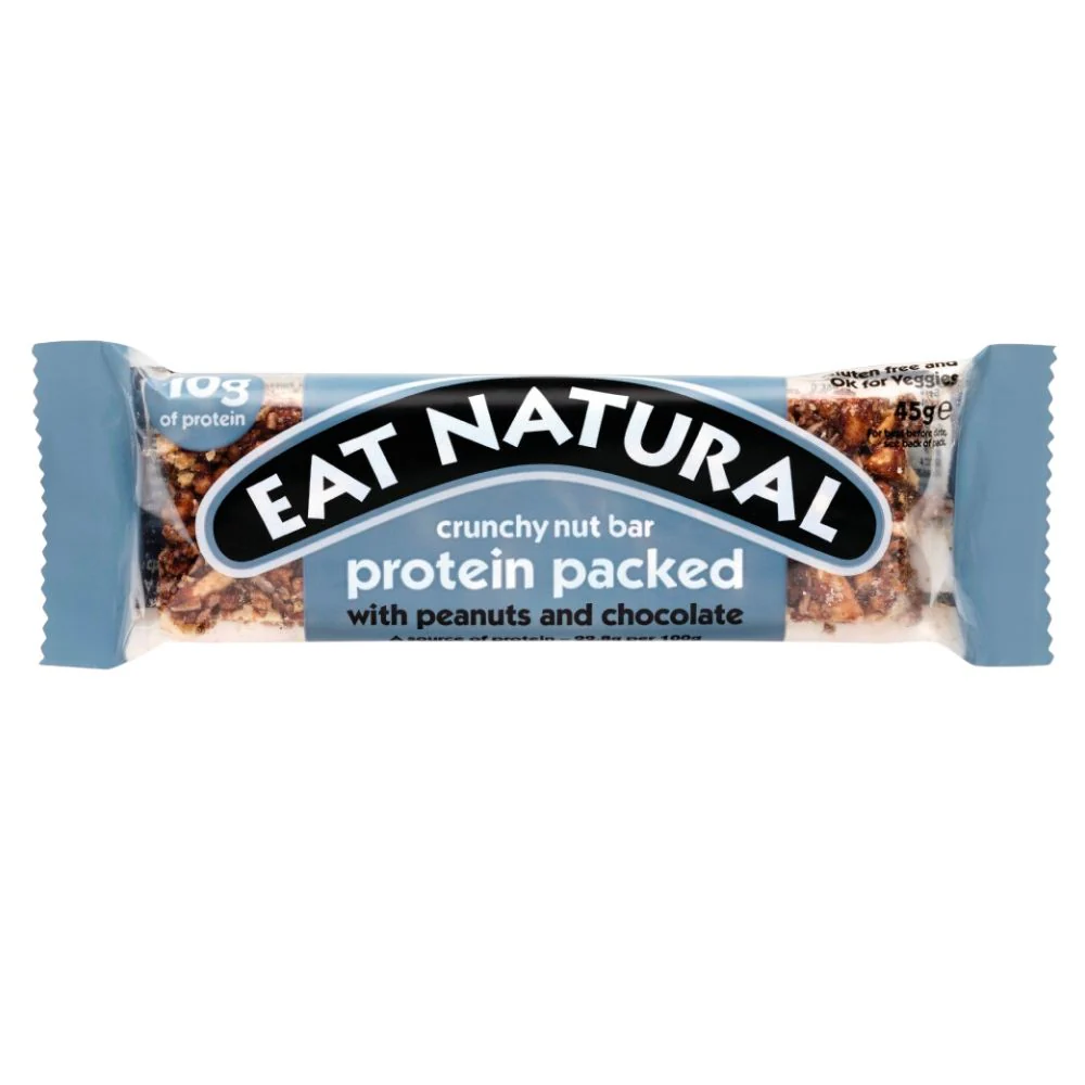 Eat Natural Crunchy Nut Bar, barretta proteica con arachidi e cioccolato da 45g