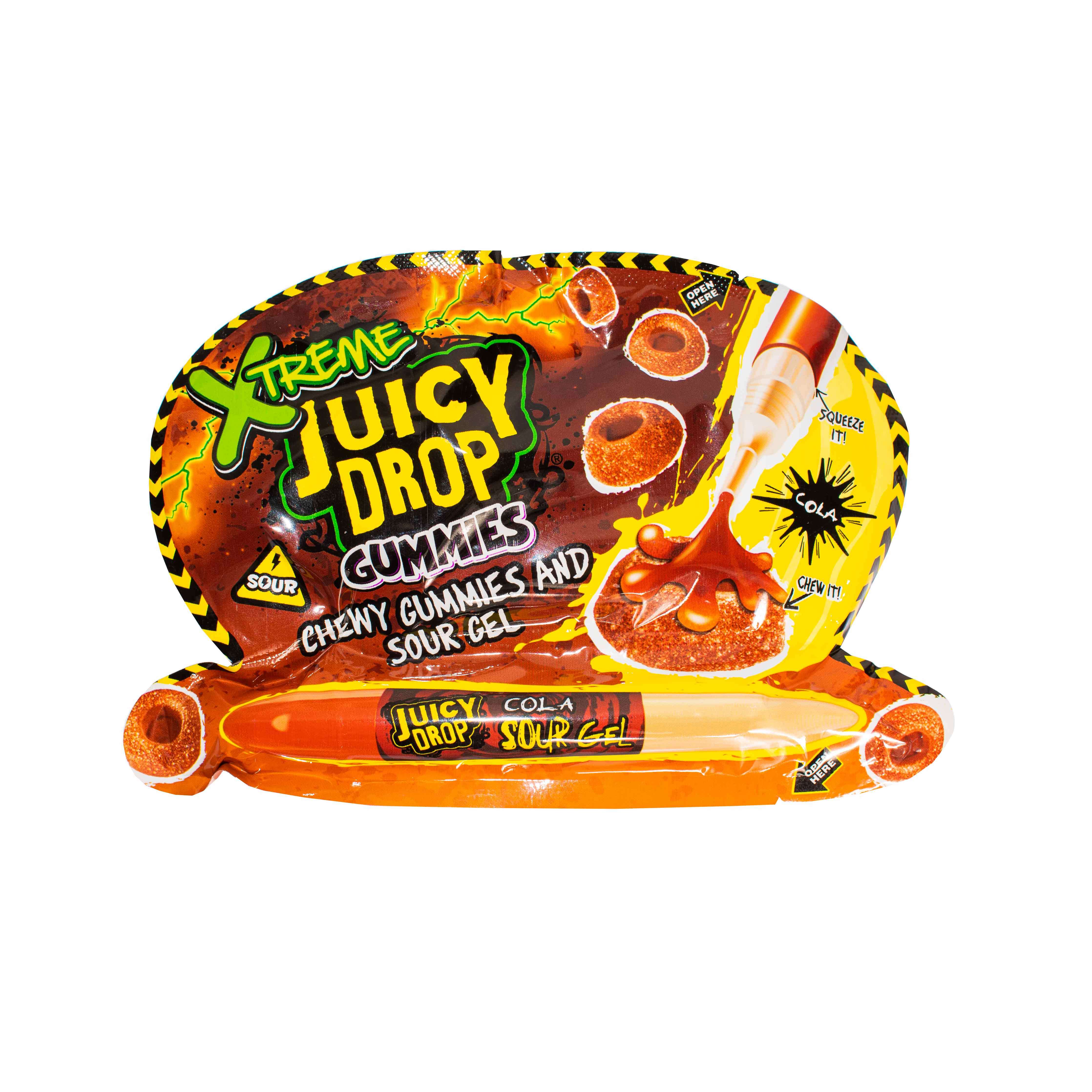 Xtreme Juicy Drop Gummies and Sour Gel Cola, caramelle gommose con gel al gusto di cola da 57g