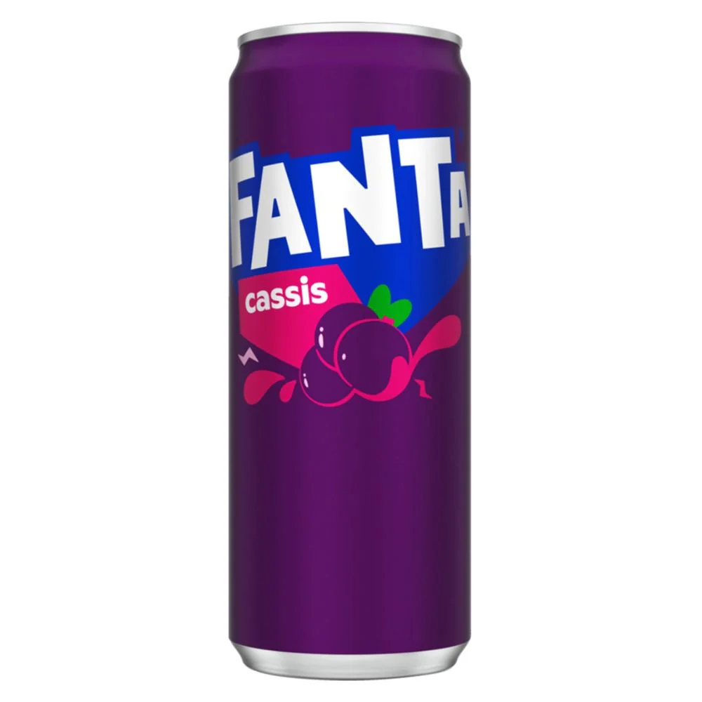 Fanta Cassis, bevanda al sapore di ribes nero da 330ml
