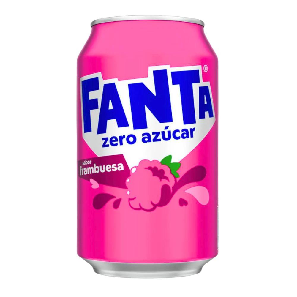 Fanta Frambuesa Zero Sugar, bevanda al gusto di lampone da 330ml