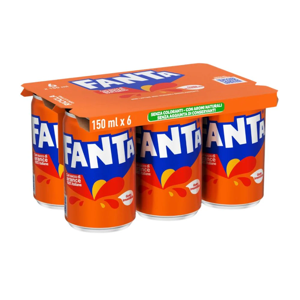 Fanta Orange Mini, 6 fanta al gusto di arancia da 150ml