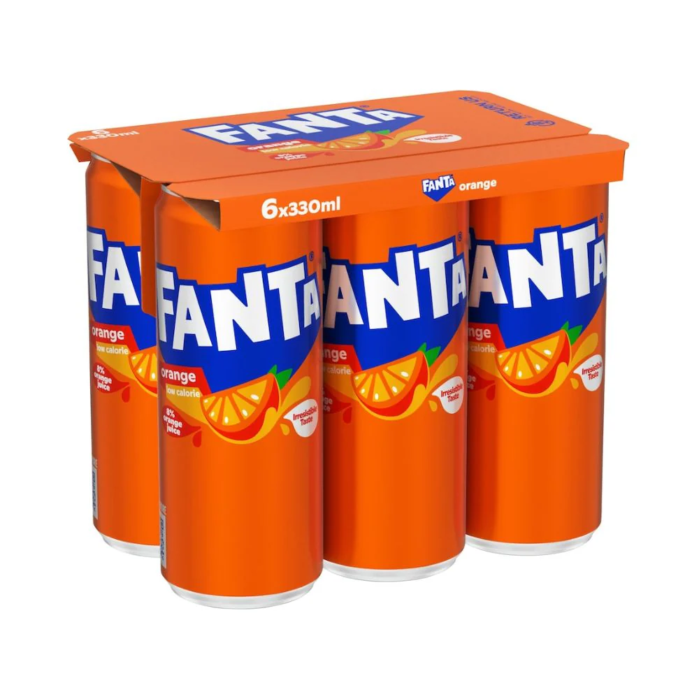 Fanta Orange, 6 fanta al gusto di arancia da 330ml