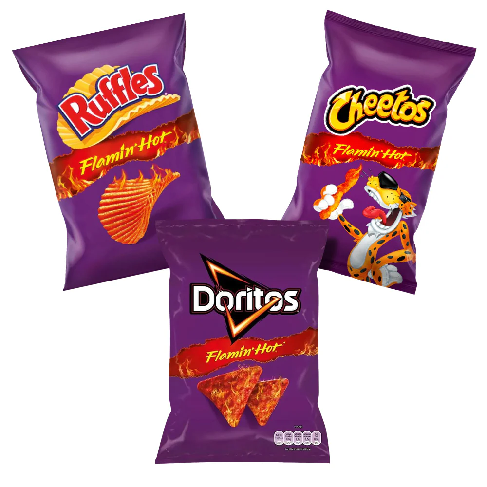 Flamin' Hot Kit: Cheetos, Doritos e Ruffles Flamin' Hot