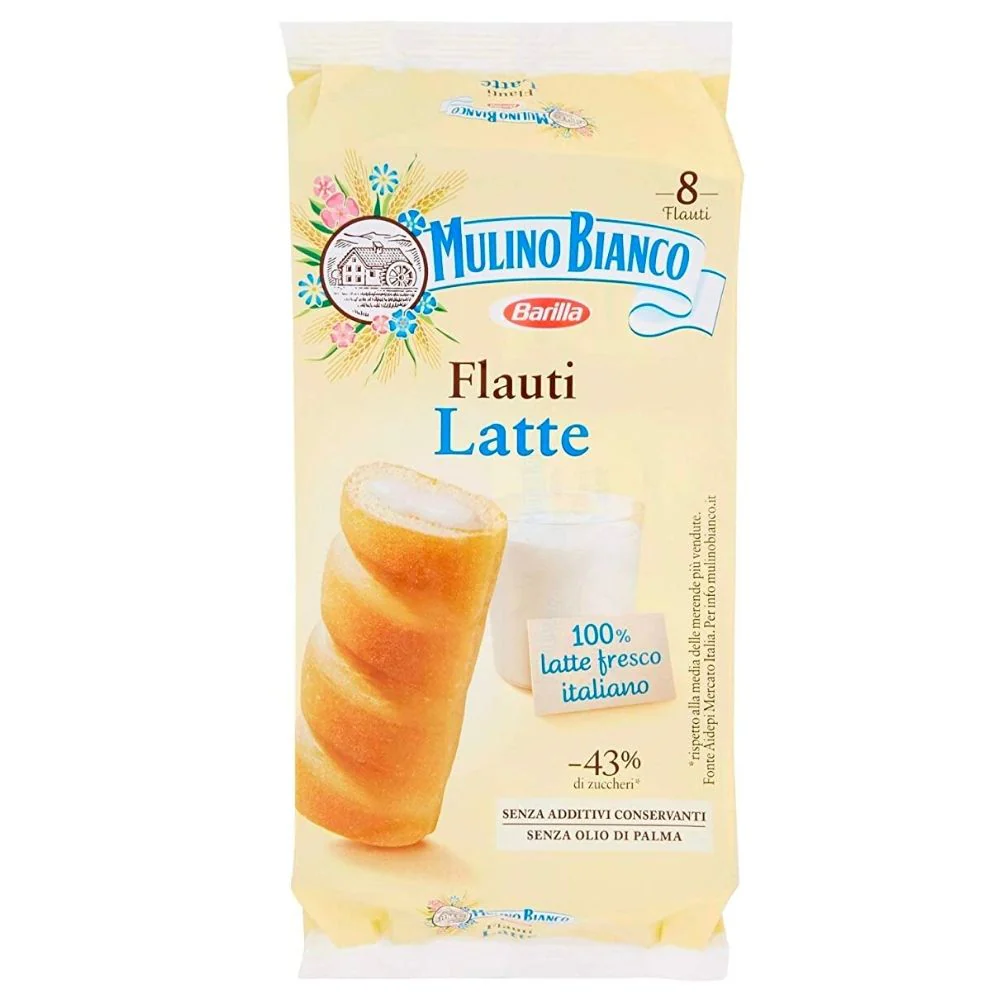 Flauti Mulino Bianco, merendine ripiene di crema da 280g