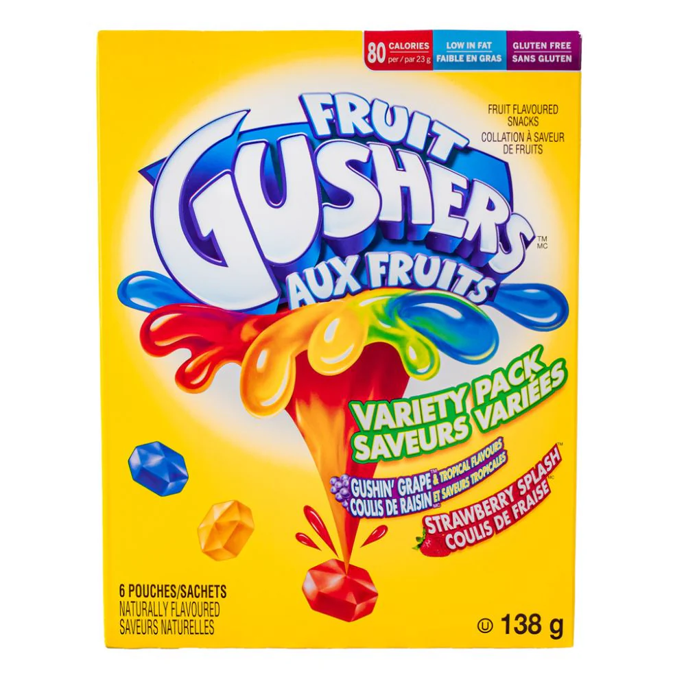 Fruit Gushers Variety pack,  caramelle alla frutta da 138g