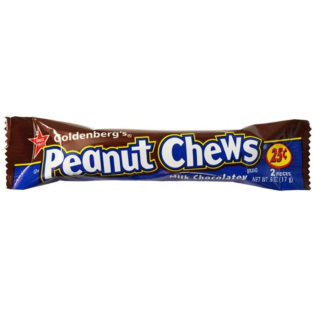 Goldenberg's Peanut Chew, mini barrette al cioccolato al latte con arachidi da 17g