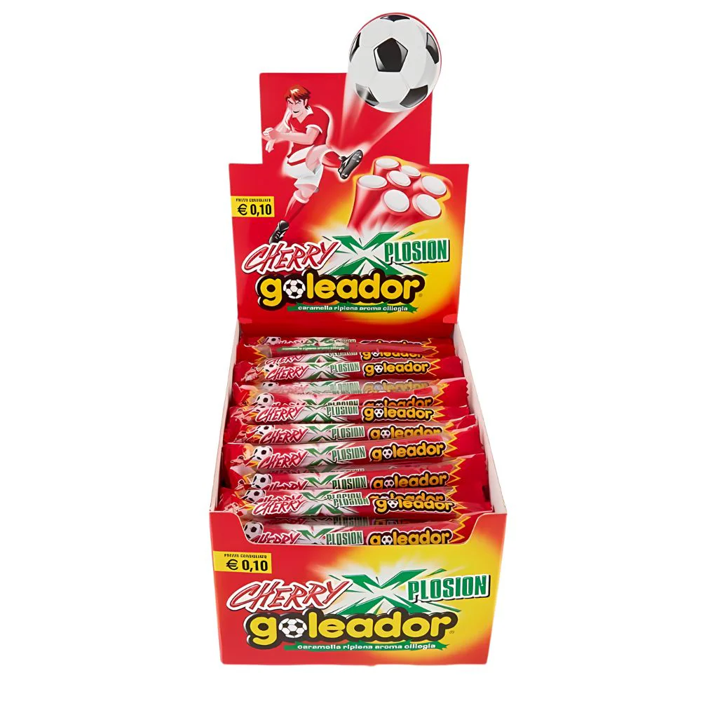 Goleador Xplosion Cherry, caramelle gommose con ripieno alla ciliegia da 10g (confezione da 150)