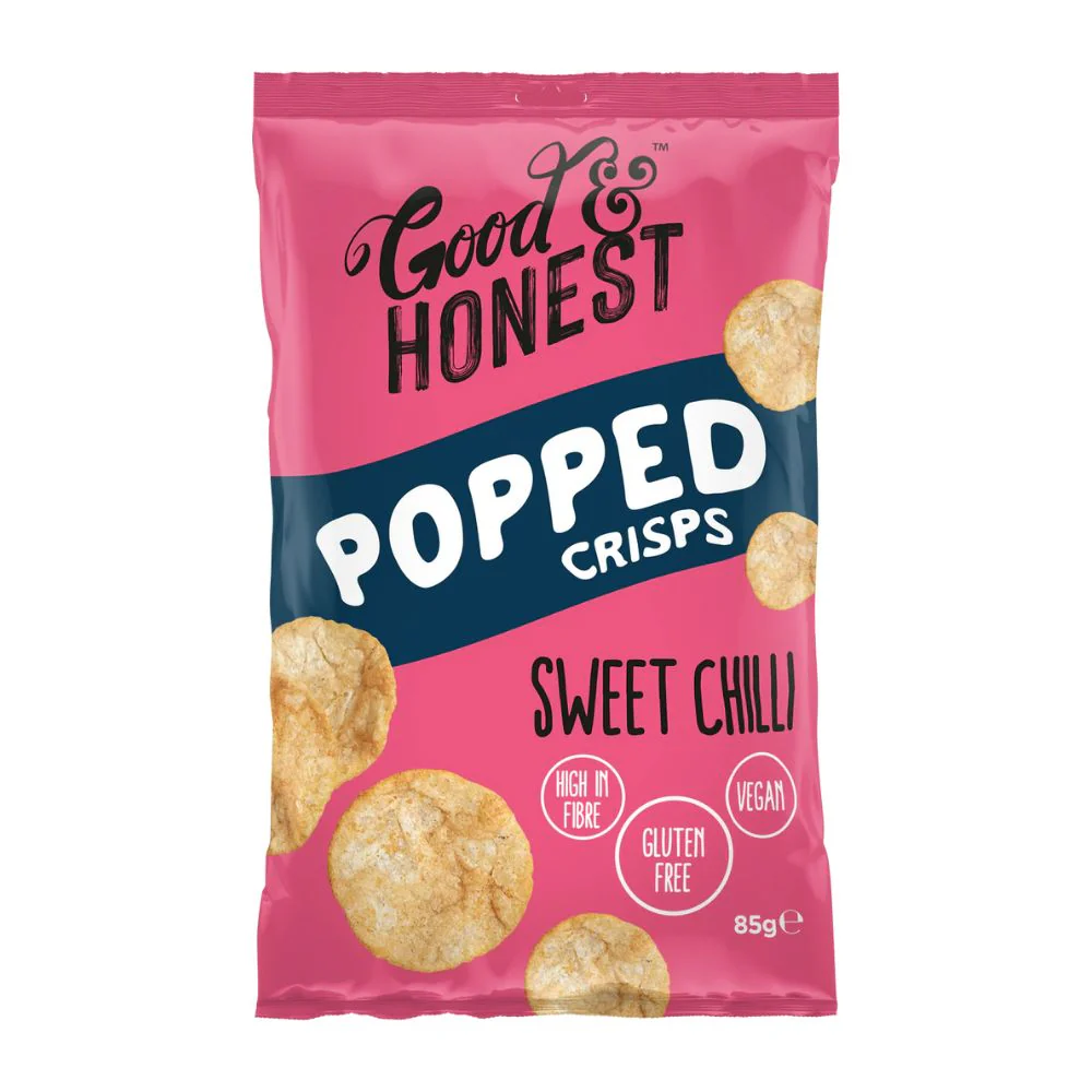 Good&Honest Popped Crisps Sweet Chilli, patatine al peperoncino dolce da 85g
